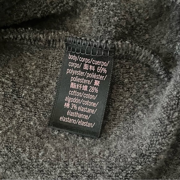 Victoria's Secret boxy cropped Gray Leopard Print Pullover half zipper Women L - Picture 12 of 12